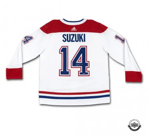 UDA Upper Deck Authenticated Nick Suzuki Autographed White Adidas Montreal Canadiens Jersey (Special Order) (Local Pick-Up Only)