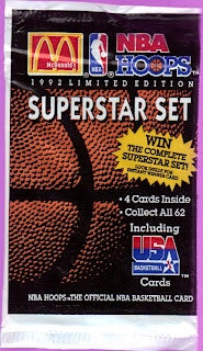 1992 NBA Hoops Limited Edition Superstar Set McDonald's Basketball Wax Pack (4 Cards Per pack)