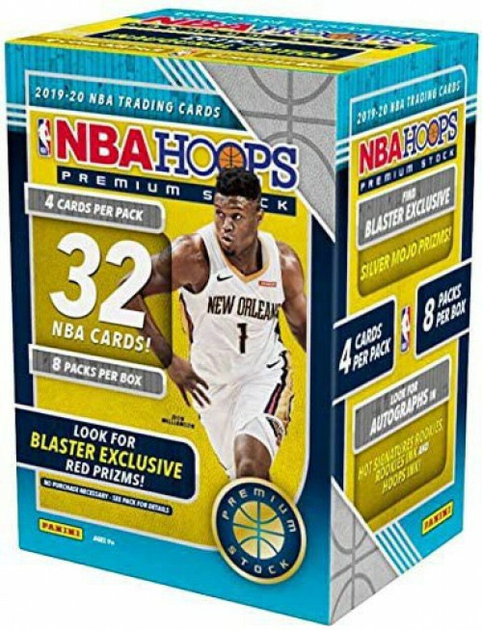 2019-20 Panini NBA Hoops Premium Stock Basketball Trading Card Blaster Box (8 Packs)