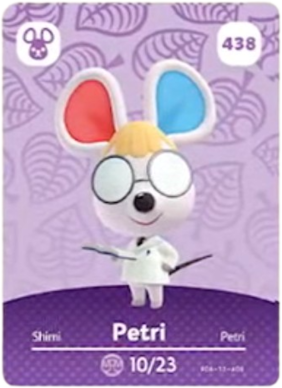 438 Petri Authentic Animal Crossing Amiibo Card - Series 5