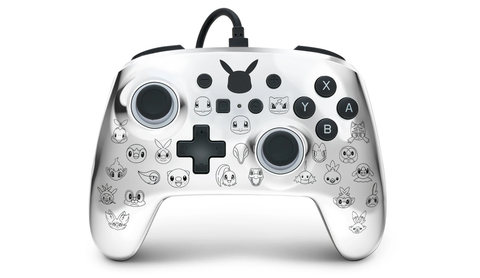 Power A Enhanced Wired Controller For Nintendo Switch (Pikachu Black & Silver) - Switch