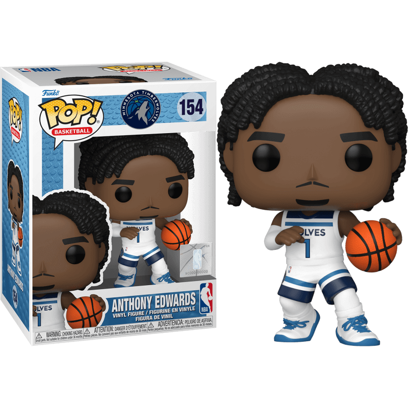 Figurine Funko Pop! NBA : Anthony Edwards (Timberwolves) - Vinyle 9,5 Cm - Collection, Décoration Bureau - Produit Officiel