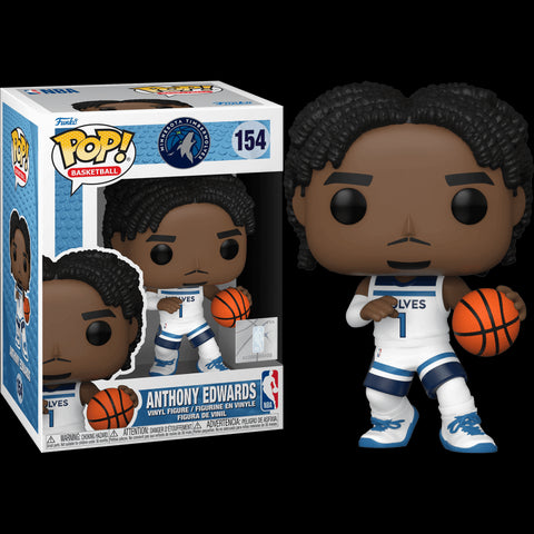 Funko POP! Basketball: Minnesota Timberwolves White Jersey Anthony Edwards #154 Vinyl Figure