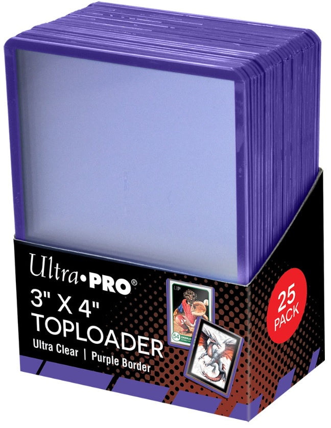 Ultra Pro - 3" X 4" Ultra Clear Top Loader 35pt - Purple Border 25ct