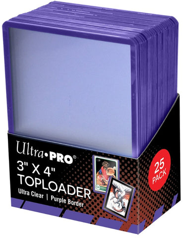 Ultra Pro - 3" X 4" Ultra Clear Top Loader 35pt - Purple Border 25ct