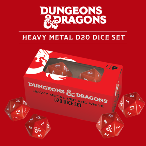 Ultra Pro - Dungeons & Dragons -Heavy Metal Dice: D20: Red/White