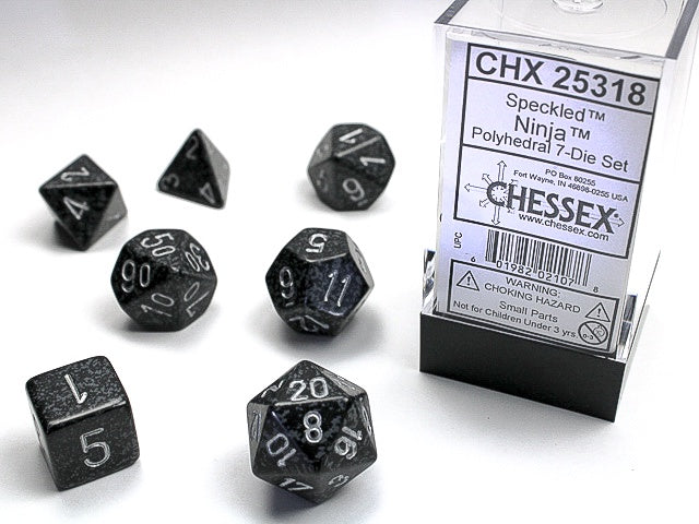 Chessex - Speckled Polyhedral 7-Die Dice Set - Ninja