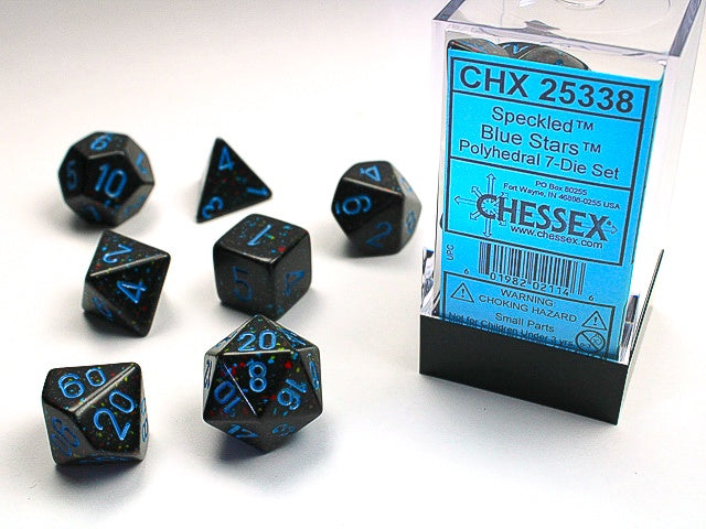 Chessex - Speckled Polyhedral 7-Die Dice Set - Blue Stars