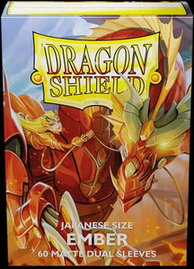 Dragon Shield - Japanese Small Size Matte Dual Sleeves 60ct - Ember