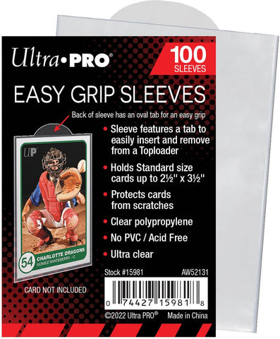 Ultra Pro -  Easy Grip Card Sleeves 2-1/2" X 3-1/2" 100ct