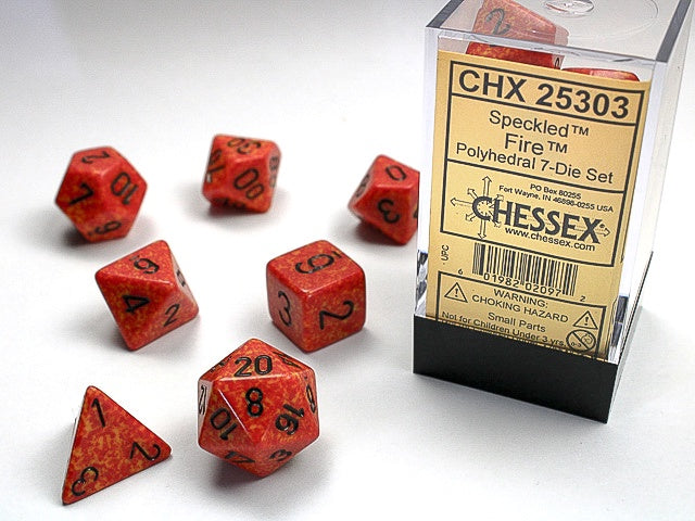 Chessex - Speckled Polyhedral 7-Die Dice Set - Fire