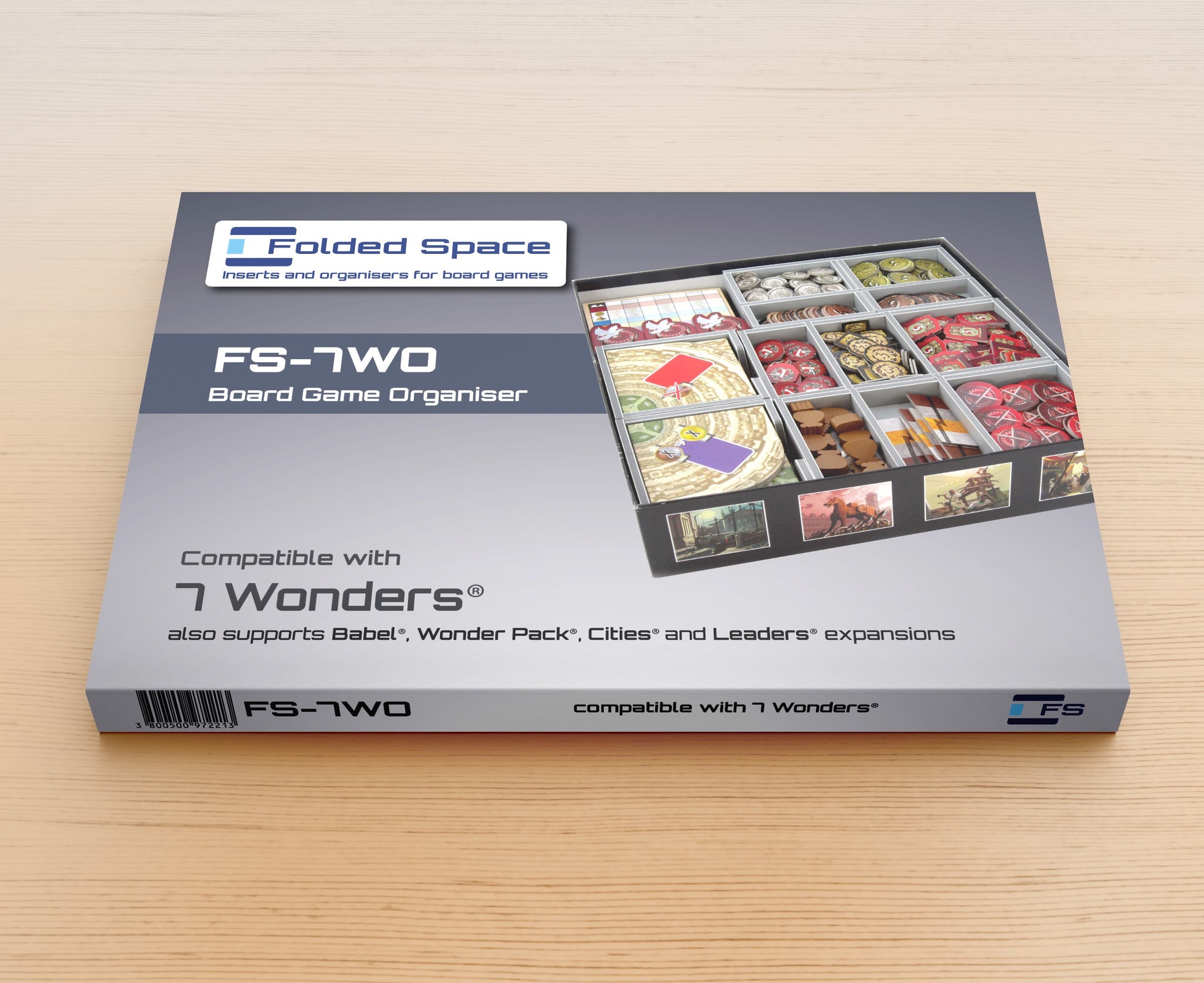 Folded Space - Board Game Organizer - 7 Wonders and Expansions