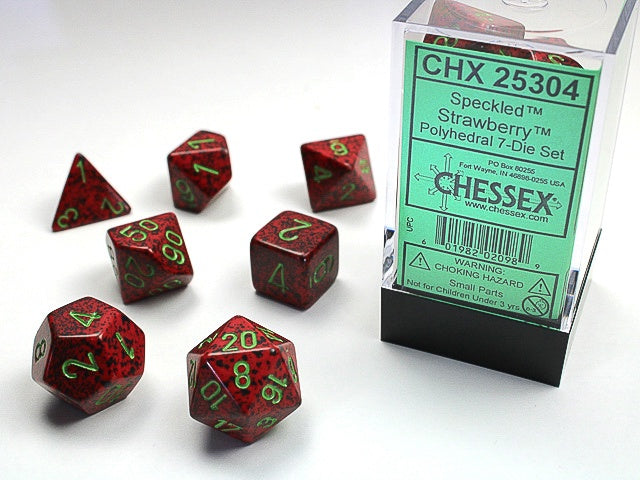 Chessex - Speckled Polyhedral 7-Die Dice Set - Strawberry