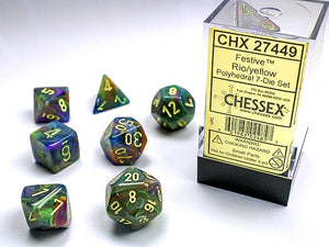 Chessex - Festive Polyhedral 7-Die Dice Set - Rio/Yellow