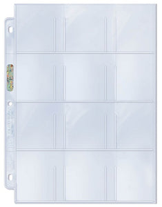 Ultra Pro - 12 Pocket Binder Pages -  2.25" x 2.5" - 100ct Box Clear