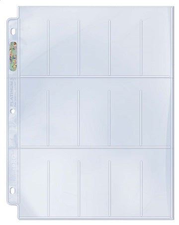Ultra Pro - 15 Pocket Binder Pages - Tobacco Size Cards - 100ct Box Clear