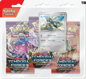 Pokemon Scarlet & Violet: Temporal Forces - 3 Pack Blister - Cyclizar (Pre-Order) (ETA March 22nd, 2024)