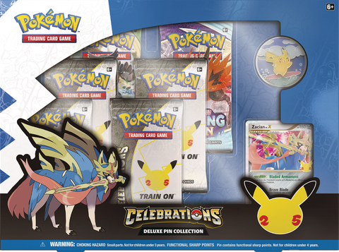 Pokemon: Celebrations - Deluxe Pin Collection Featuring Zacian LV.X