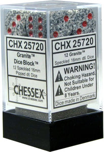 Chessex - Speckled 12D6-Die Dice Set - Granite 16MM