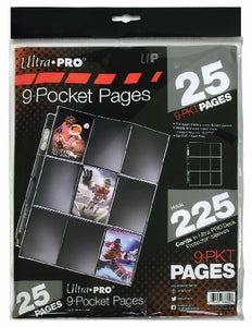 Ultra Pro - 9 Pocket Binder Pages - Silver 25ct