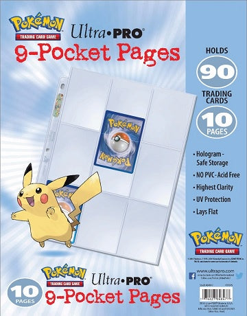 Ultra Pro - 9 Pocket Binder Pages - 10ct Pack Clear