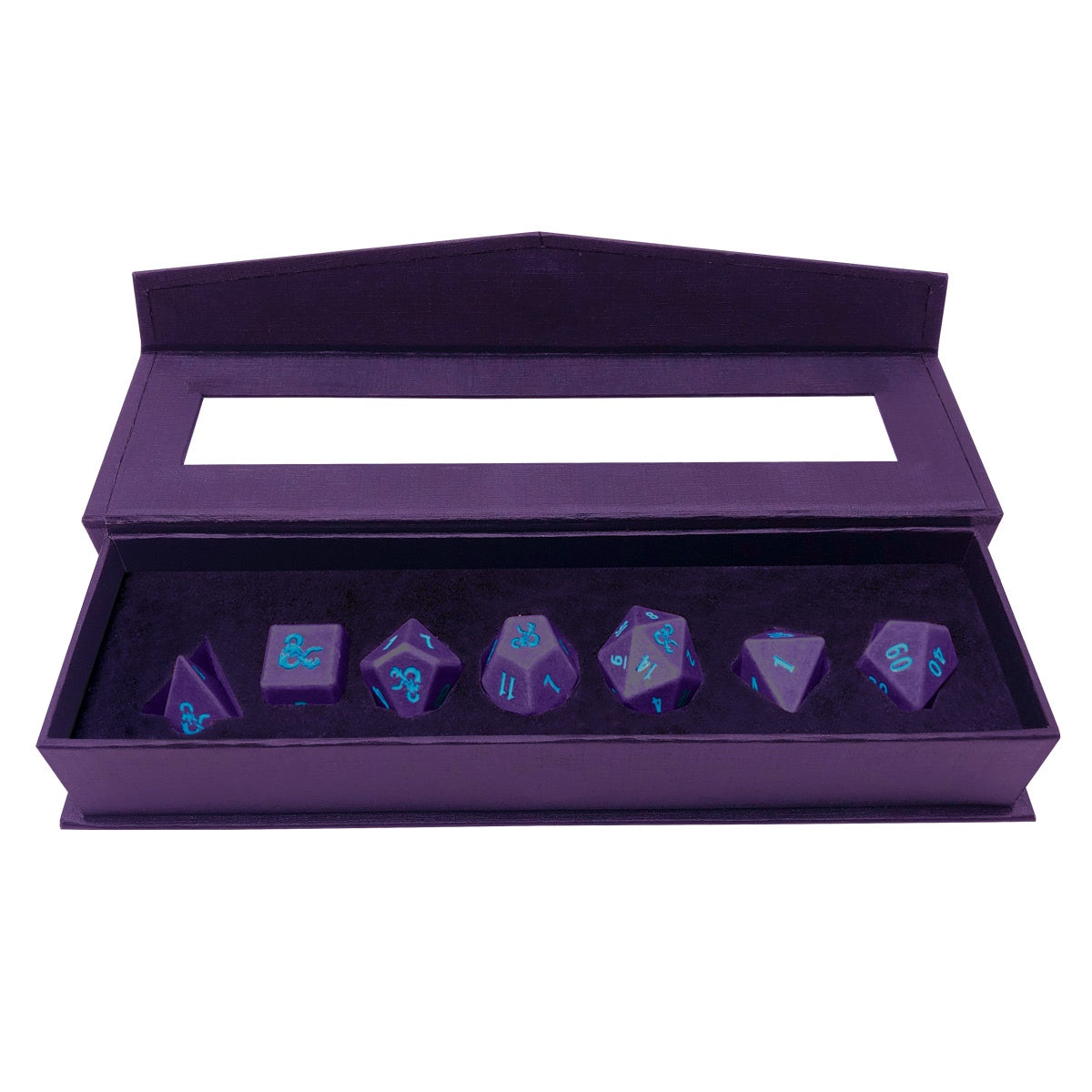 Ultra Pro: Heavy Metal D20 7 RPG Dice Set: Phandelver Champaign - Royal Purple and Sky Blue