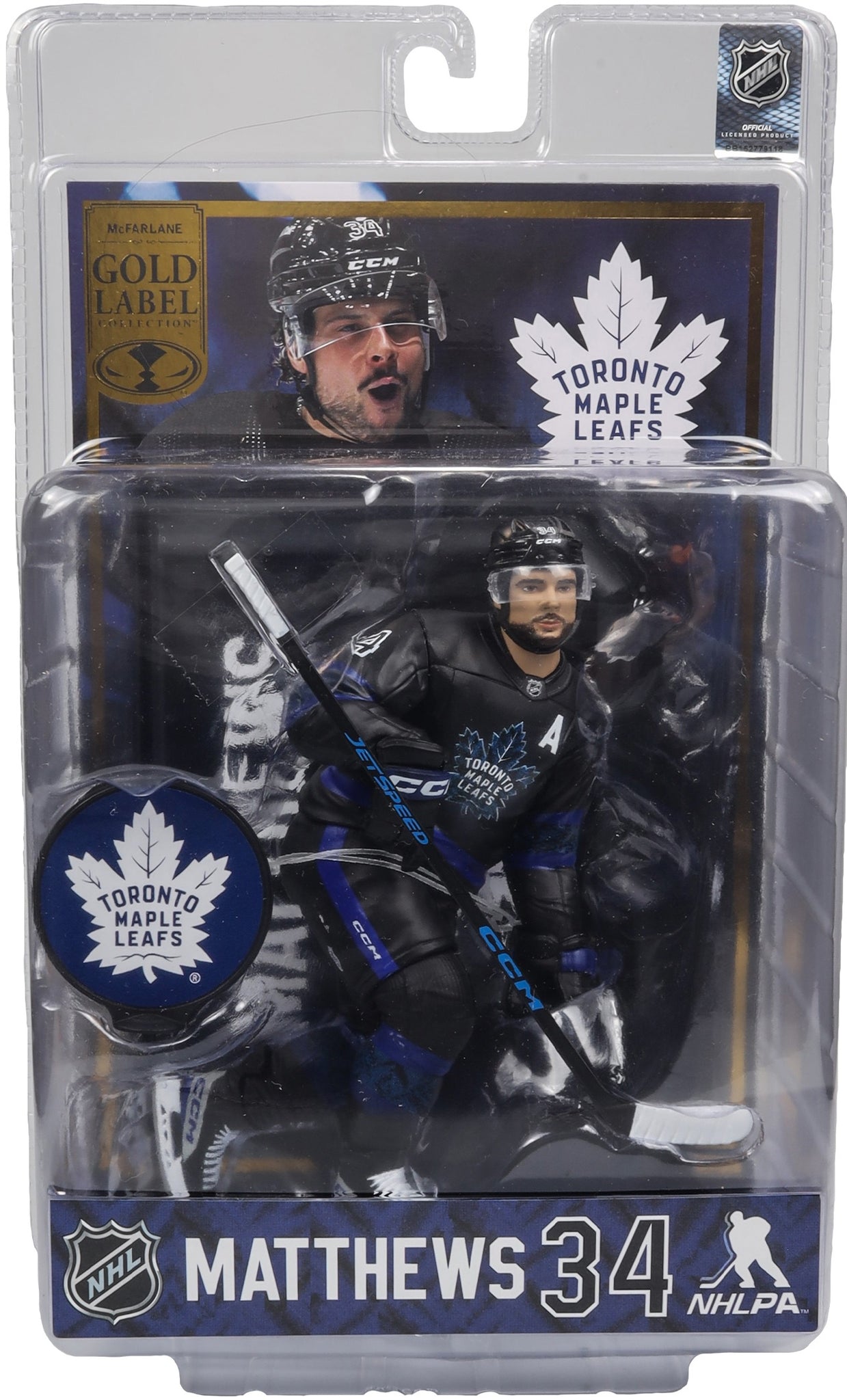 NHL Auston Matthews Toronto Maple Leafs #34 7" Gold Label Figure [McFarlane]