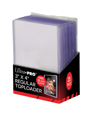 Ultra Pro - Top Loader and Sleeve Combo - 35pt Regular - Super Clear 3" x 4" Toploader - 25 Count