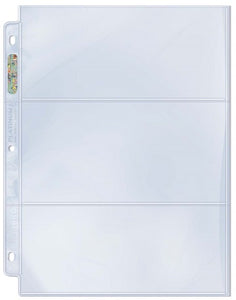 Ultra Pro - 3-Pocket Binder Pages - 7.5" x 3.5" - 100ct Box Clear