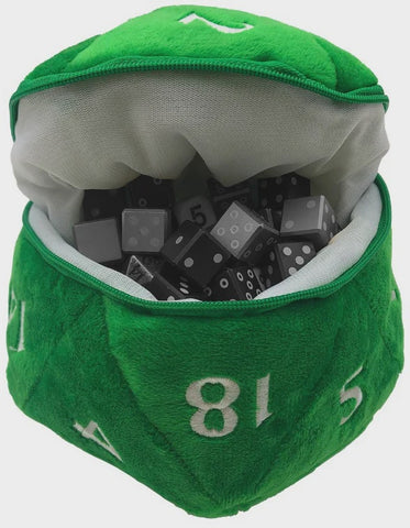 D20 Dice Bag 6.5" Plush - Forest Green