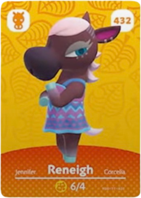 432 Reneigh Authentic Animal Crossing Amiibo Card - Series 5
