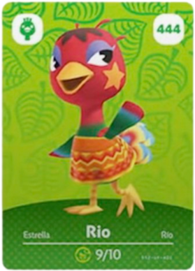 444 Rio Authentic Animal Crossing Amiibo Card - Series 5