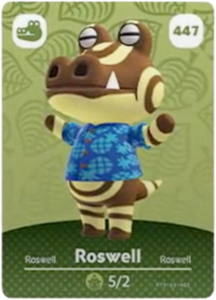 447 Roswell Authentic Animal Crossing Amiibo Card - Series 5