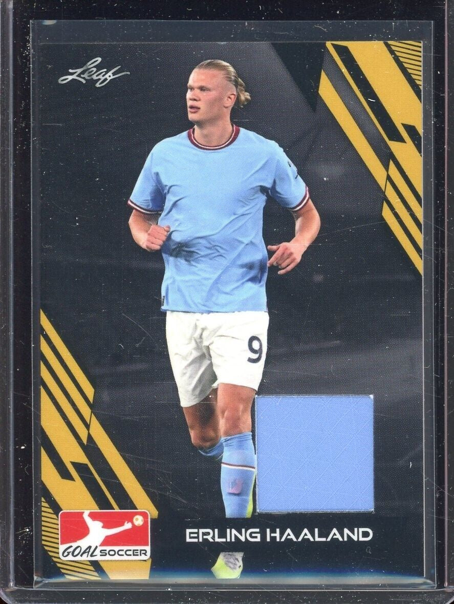 2023 Leaf Goal Soccer Erling Haaland Game Used Jersey Authentic Memorabilia Card #J-4