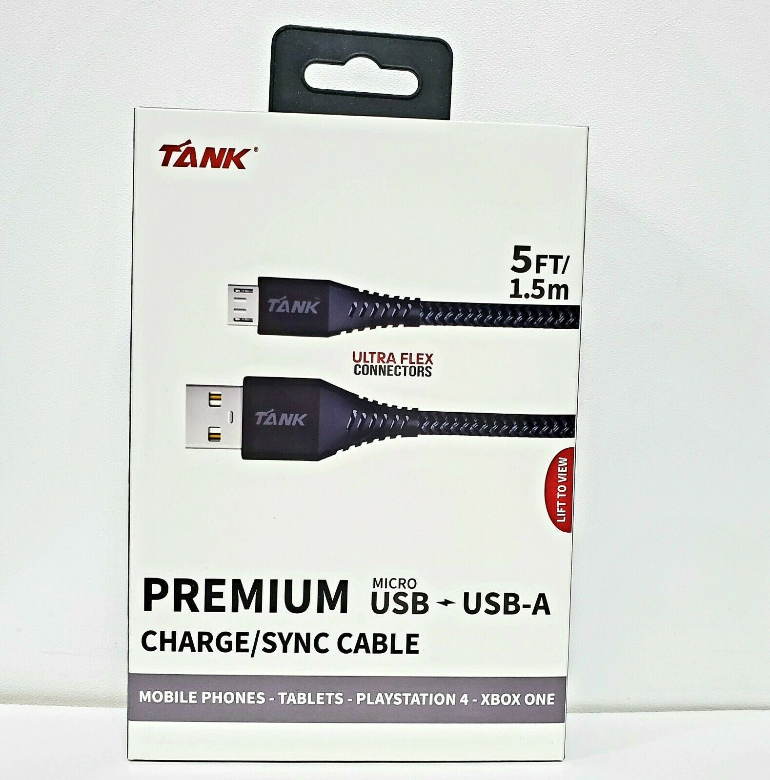 Tank Premium Ultra Flex 5' Micro USB BLACK