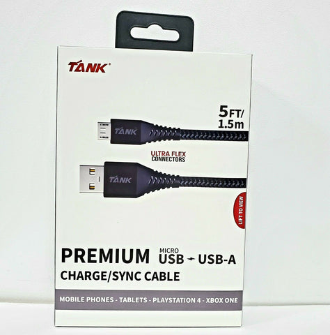 Tank Premium Ultra Flex 5' Micro USB BLACK