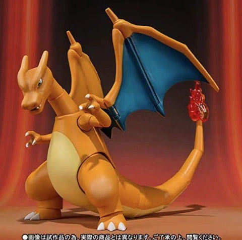 Bandai S H Figuarts Pokemon Charizard Figure (box is slightly damaged; missing one flame accessory and arm for stand) - Pre-owned