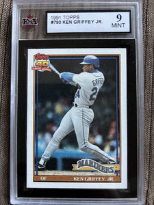 Ken Griffey Jr. - GRADED MLB Baseball Card REPACK - 1x Sports Card Single (Graded 7 or Higher, Various Grading Companies, Randomly Selected, Different Card From the Photo)