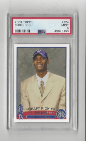 Chris Bosh -2003 Toronto Raptors RC Rookie Card - GRADED NBA Basketball Card REPACK - 1x Sports Card Single (Graded 9 or Higher, Various Grading Companies, Randomly Selected, Stock Photo - May Not Get Cards In Picture)