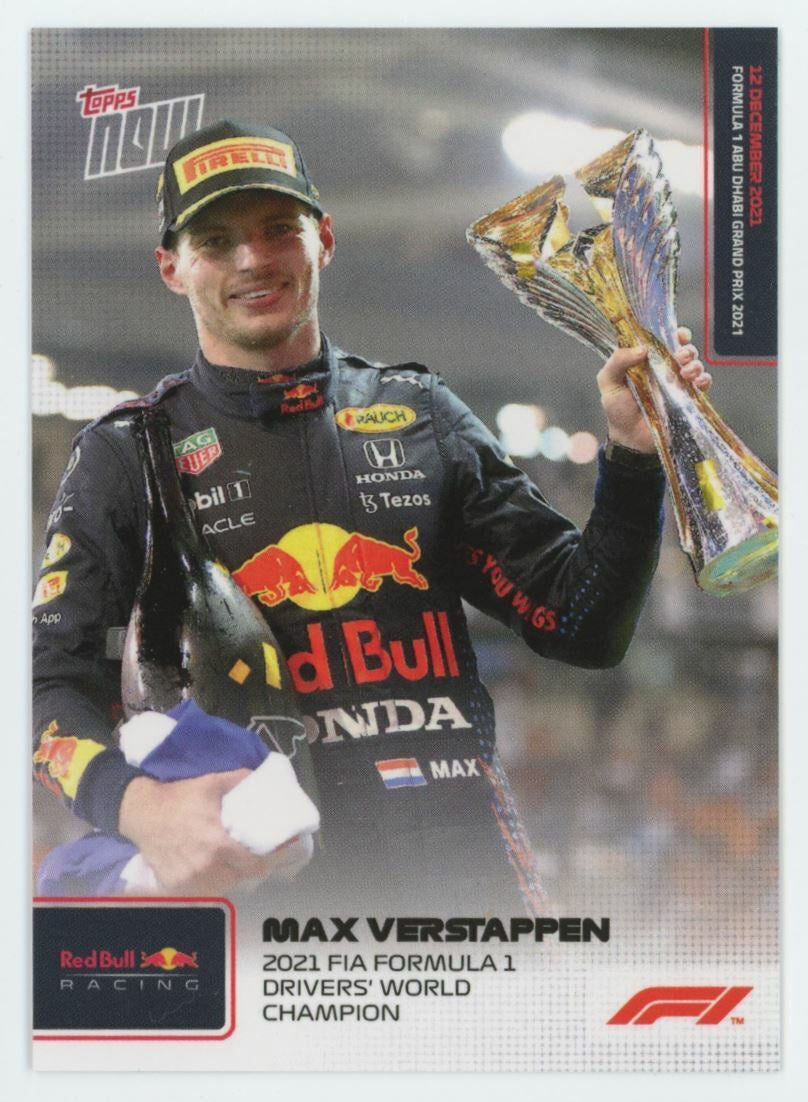 2021 Topps Now F1 Racing Max Verstappen #80 Team Red Bull Racing - 2021 FIA Formula 1 Drivers' World Champion