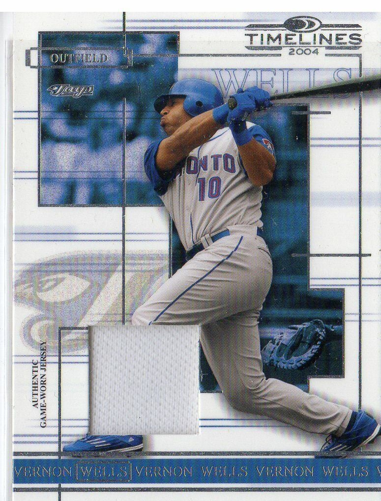 Vernon Wells - Toronto Blue Jays - Game-Used Worn Swatch Relic Jersey Memorabilia Card - Sports Card Single (Randomly Selected, May Not Be Pictured)