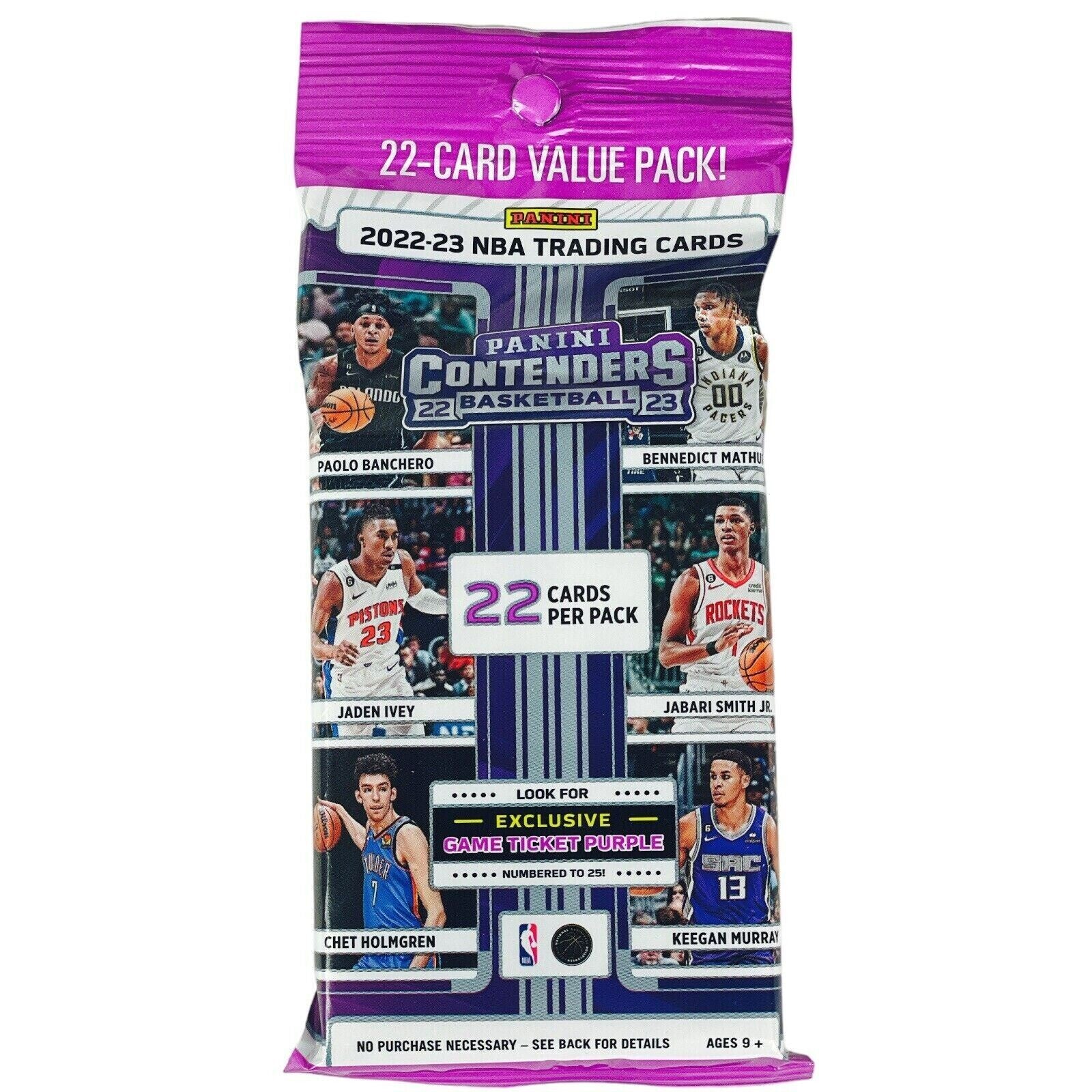 2022-23 Panini Contenders Basketball Cello Fat Pack - 22 Card Value Pack
