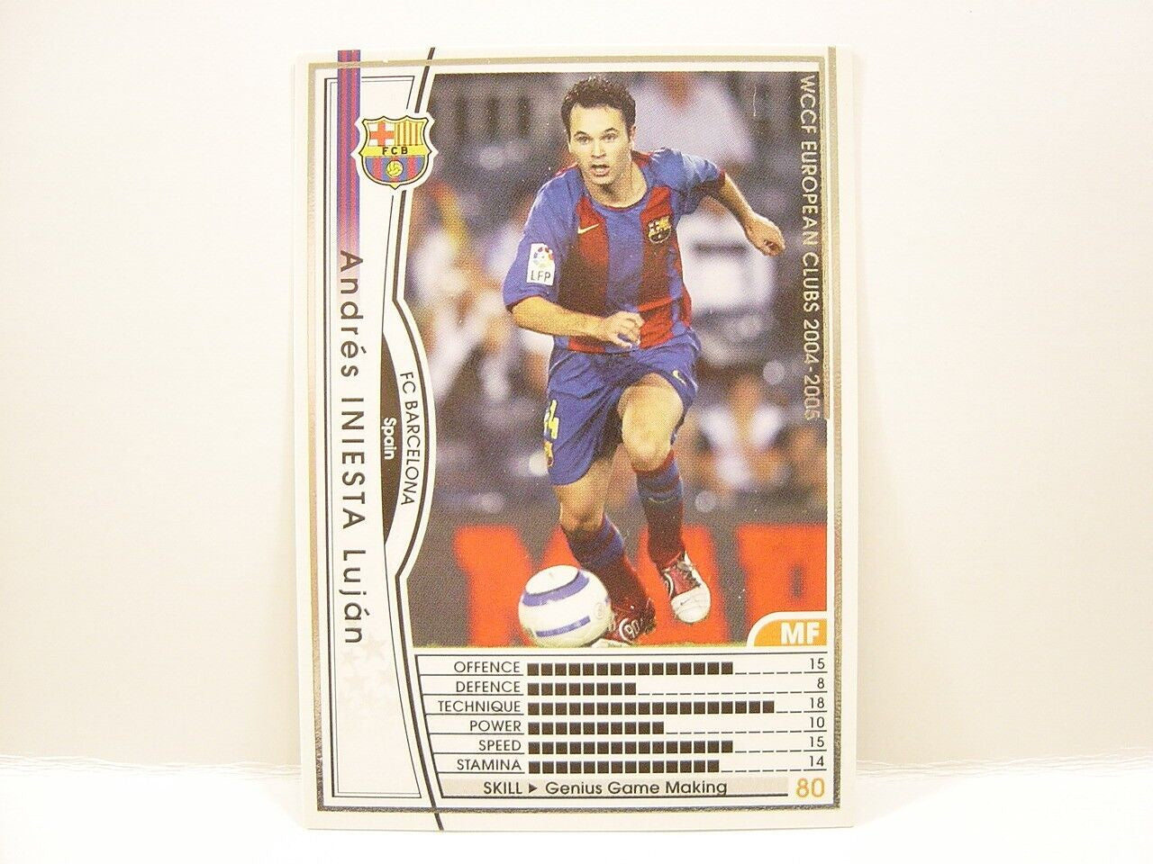 Panini WCCF 2004-05 Andrés Iniesta Luján #187 Barcelona RC (Rookie Card) Japanese