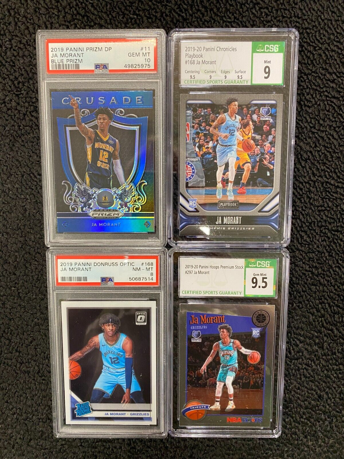 Ja Morant - GRADED 2019-20 NBA Basketball RC Rookie Card REPACK - 1x Sports Card Single (Graded 8 or Higher, Various Grading Companies, Randomly Selected, Stock Photo - Will Not Get Cards In Picture)