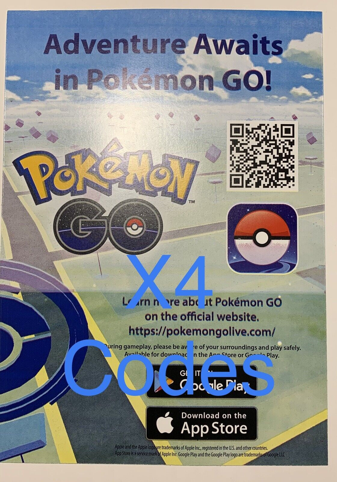 4x Pokemon Go TCG Collaboration Codes For Pokemon Go App (Unused Digital Code by E-mail)