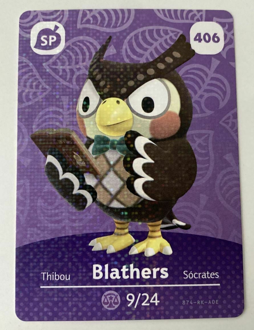 406 Blathers SP Authentic Animal Crossing Amiibo Card - Series 5
