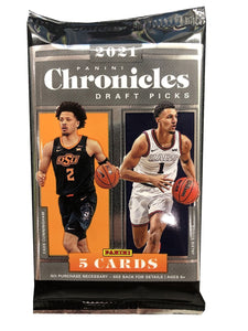 2021 Panini Chronicles Draft Picks Collegiate Basketball Blaster Pack (5 Cards Per Pack, From Blaster Box)