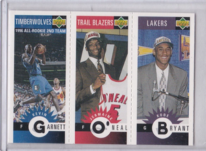 1996-97 Collector's Choice Kevin Garnett Jermaine O'Neal Kobe Bryant RC #M129 (Kobe Bryant Rookie Card)