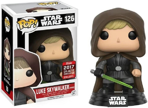 Funko POP! B: Star Wars - Luke Skywalker (Hood) #126 Exclusive Vinyl Bobble-Head Figure (Pre-owned)