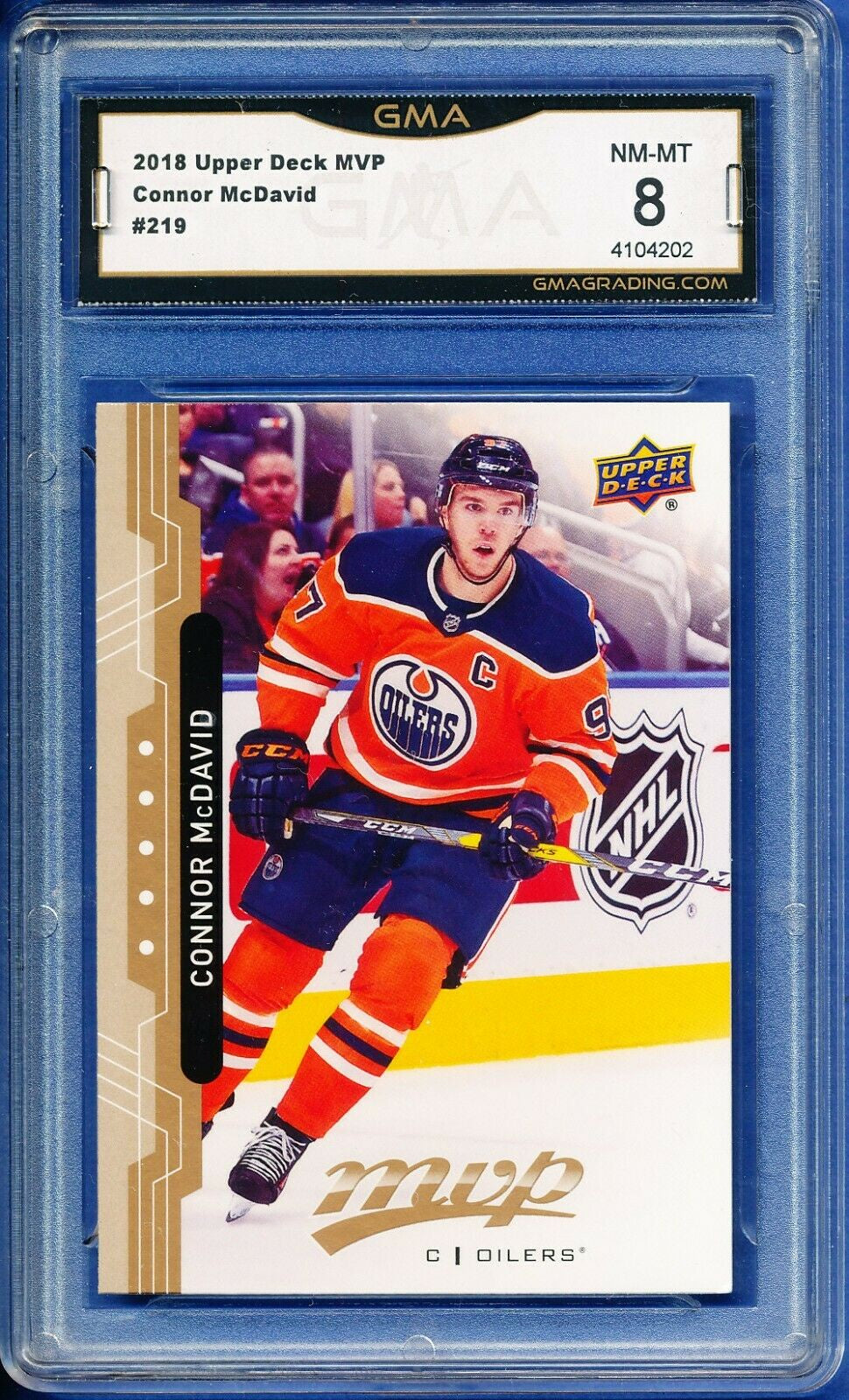 Connor McDavid - GRADED NHL Hockey REPACK - 1x Sports Card Single (Graded 8 or Higher, Various Grading Companies, Randomly Selected, Stock Photo - May Not Get Cards In Picture)